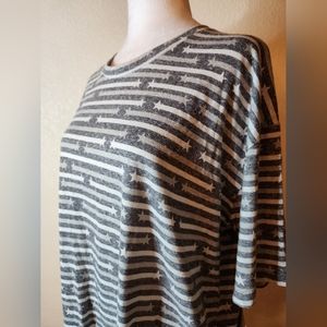 LULAROE Patrick NWT Stars and Stripes Short Sleeve Top Size Large